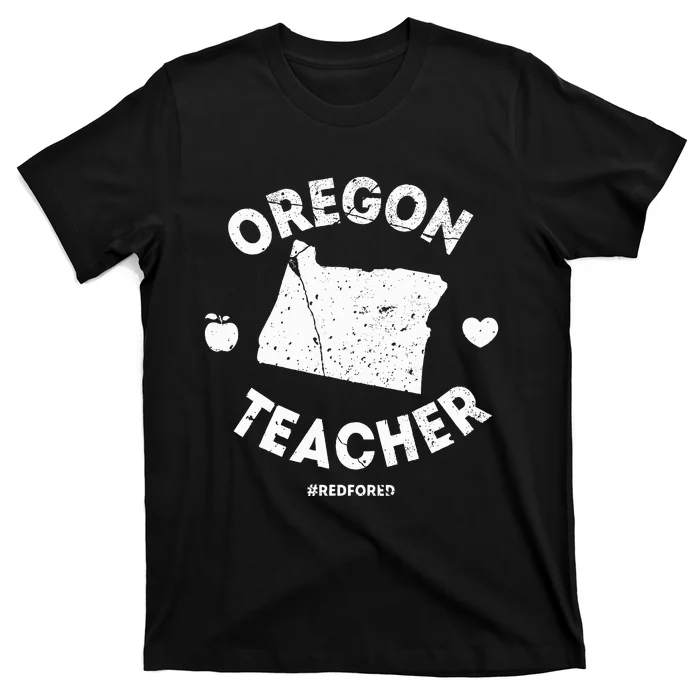 Red For Ed Teacher Oregon Or Education T-Shirt