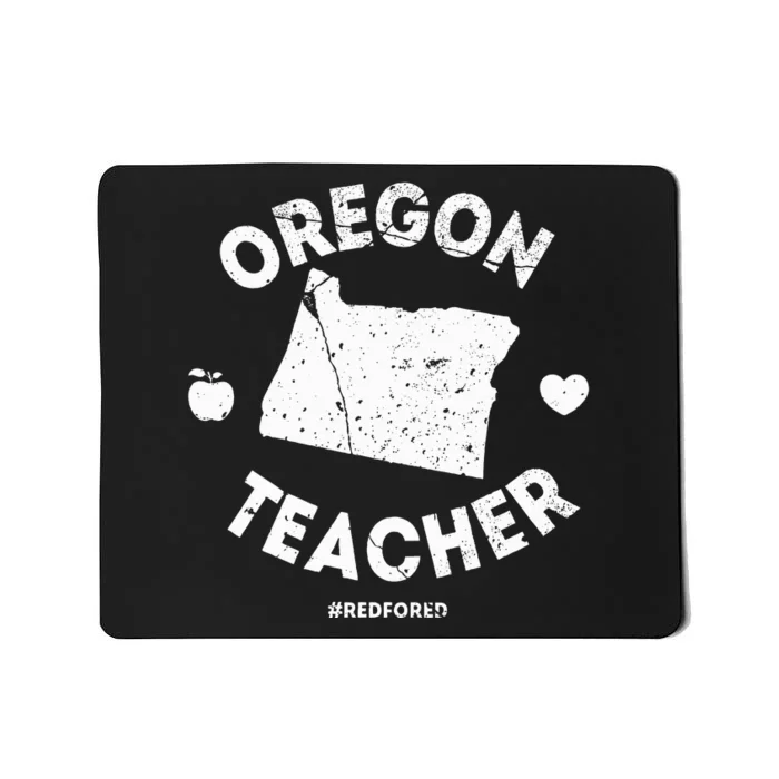 Red For Ed Teacher Oregon Or Education Mousepad