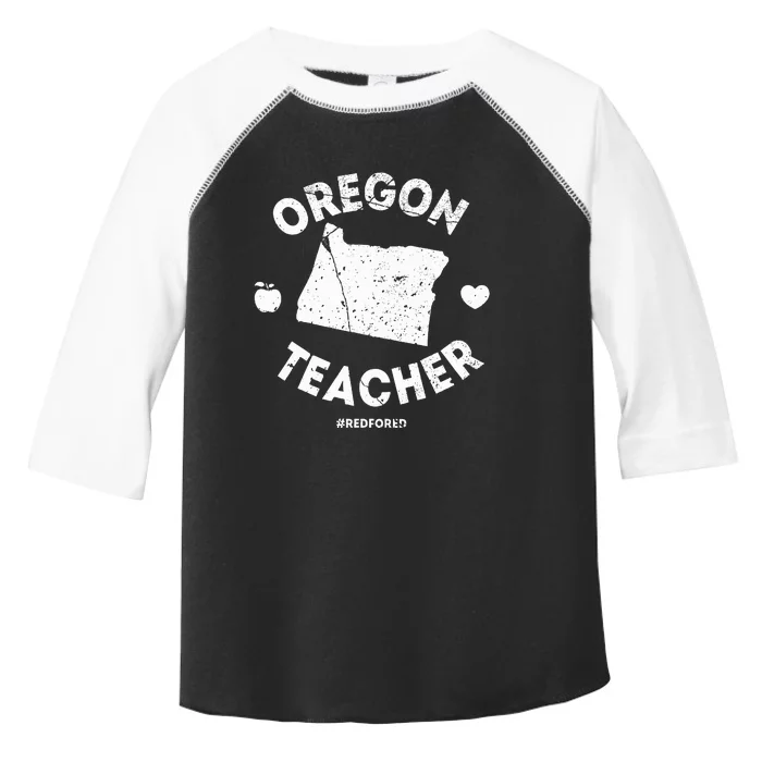 Red For Ed Teacher Oregon Or Education Toddler Fine Jersey T-Shirt