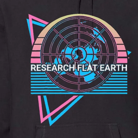 Research Flat Earth Research Flat Earth Flat Earthers Retro Premium Hoodie