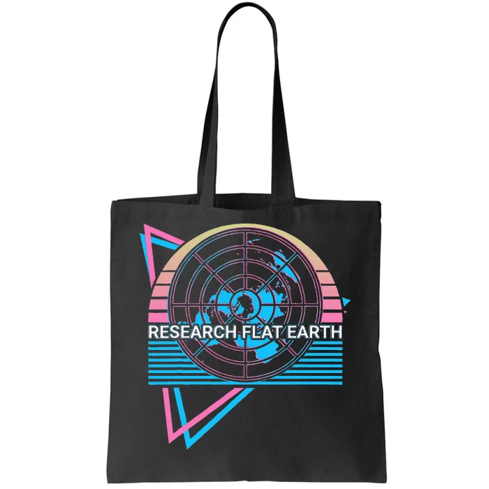 Research Flat Earth Research Flat Earth Flat Earthers Retro Tote Bag