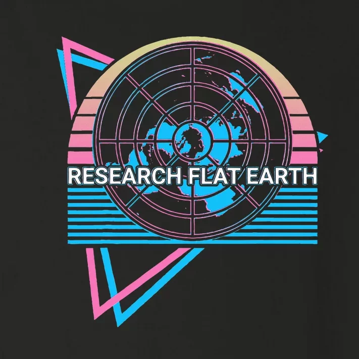 Research Flat Earth Research Flat Earth Flat Earthers Retro Toddler Long Sleeve Shirt