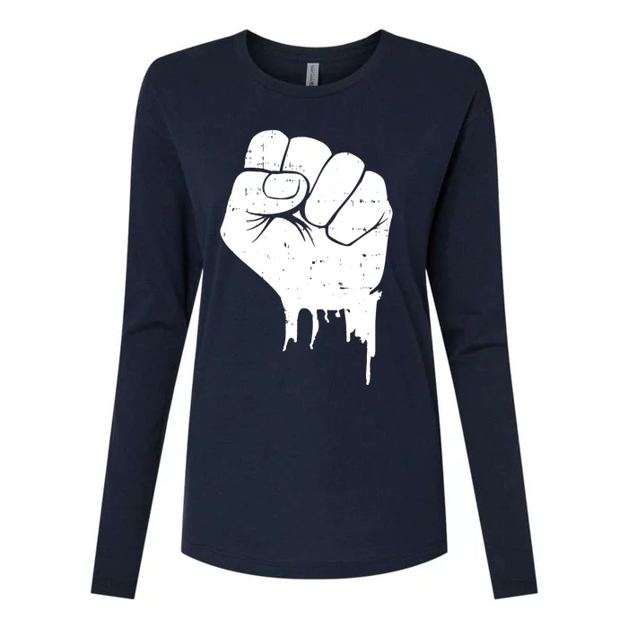 Raised Fist Empower Womens Cotton Relaxed Long Sleeve T-Shirt