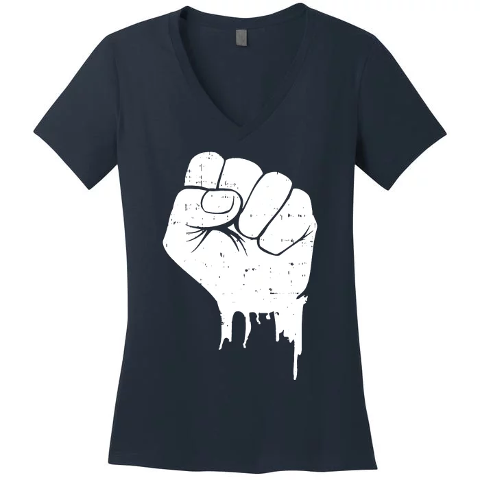 Raised Fist Empower Women's V-Neck T-Shirt