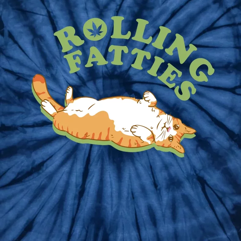 Rolling Fatties Funny Marijuana Cat Tie-Dye T-Shirt