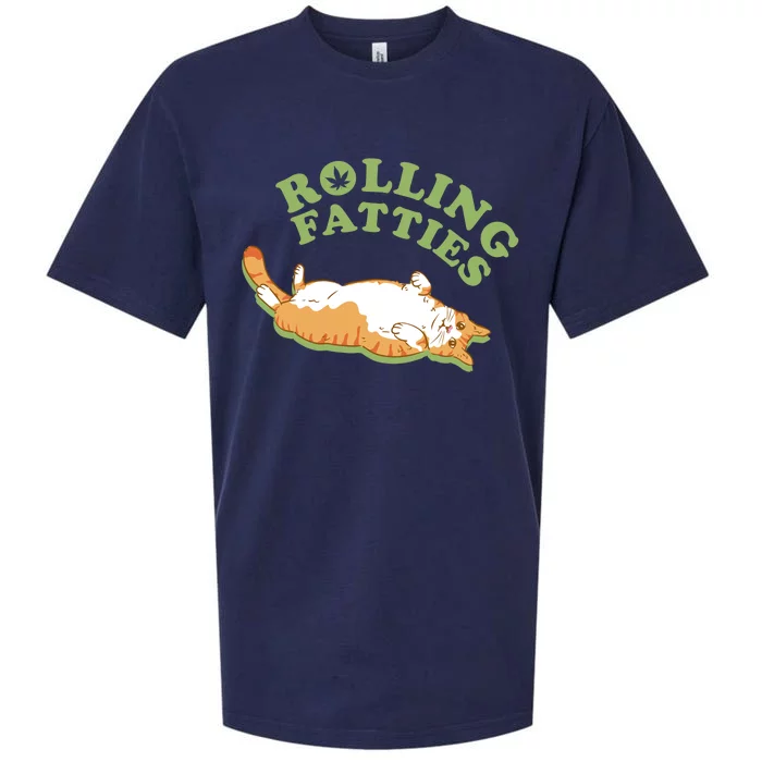 Rolling Fatties Funny Marijuana Cat Sueded Cloud Jersey T-Shirt