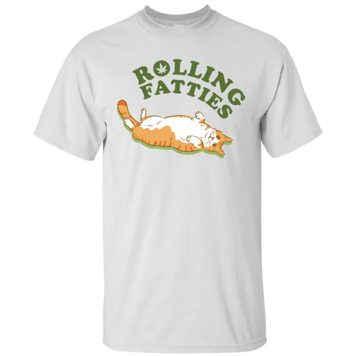 Rolling Fatties Funny Marijuana Cat Tall T-Shirt