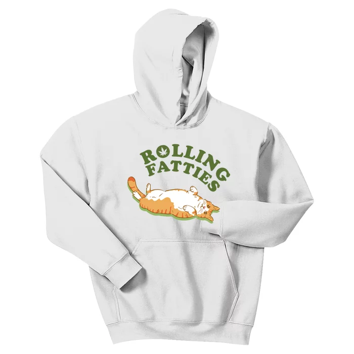 Rolling Fatties Funny Marijuana Cat Kids Hoodie