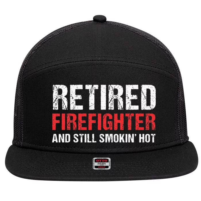 Retired Firefighter Fireman Retirement Party Gift 7 Panel Mesh Trucker Snapback Hat