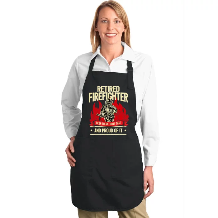 Retired Fire Fighter I Fire Department I Retirement Full-Length Apron With Pocket