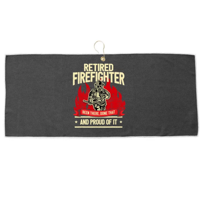 Retired Fire Fighter I Fire Department I Retirement Large Microfiber Waffle Golf Towel