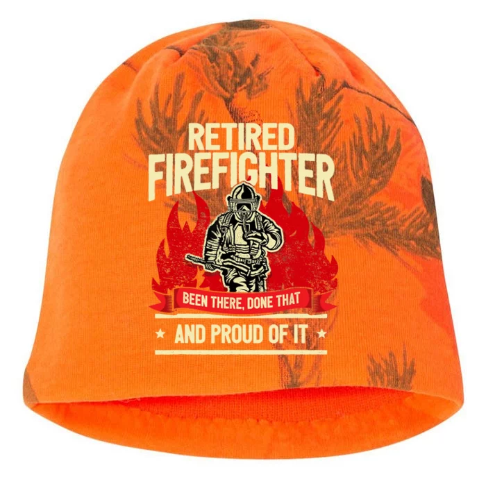 Retired Fire Fighter I Fire Department I Retirement Kati - Camo Knit Beanie