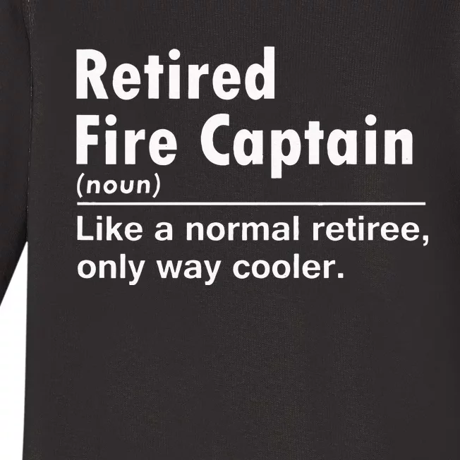 Retired Firefighter Fire Captain Chief Funny Definition Baby Long Sleeve Bodysuit