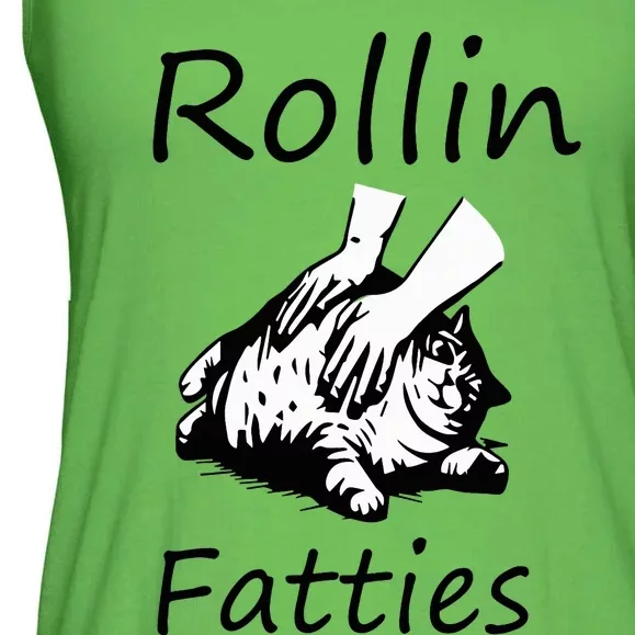 Rollin Fatties Funny Cat Meme Ladies Essential Flowy Tank