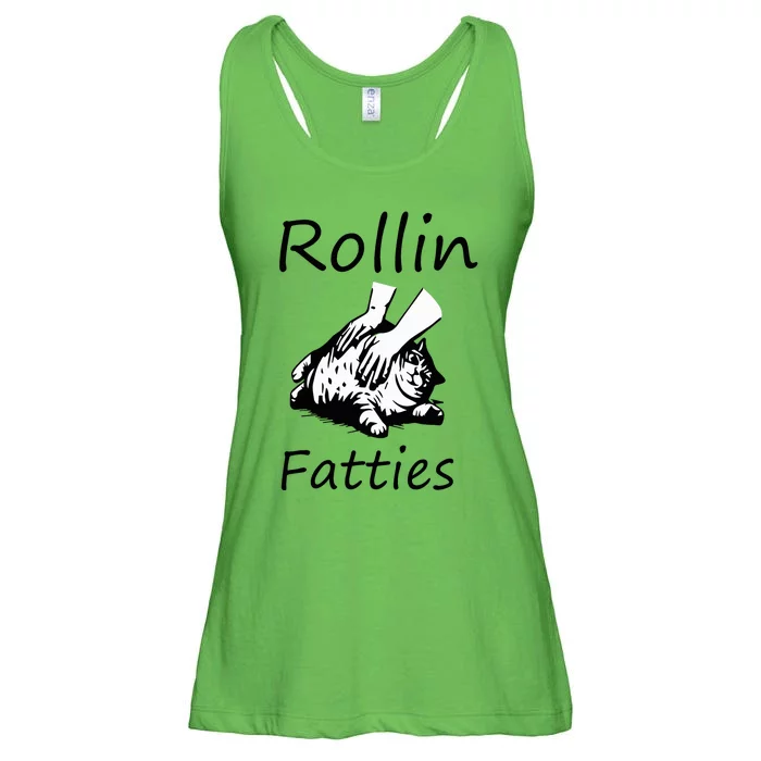 Rollin Fatties Funny Cat Meme Ladies Essential Flowy Tank