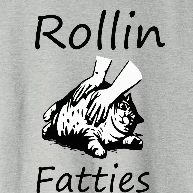 Rollin Fatties Funny Cat Meme Women's Crop Top Tee