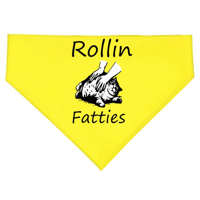 Rollin Fatties Funny Cat Meme USA-Made Doggie Bandana