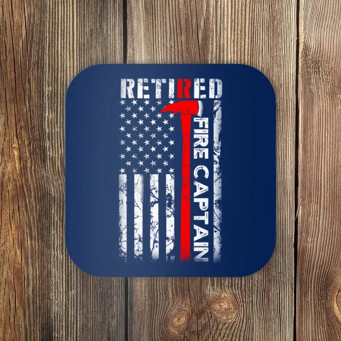 Retired Firefighter Fire Captain Retirement UAS flag Gifts Coaster