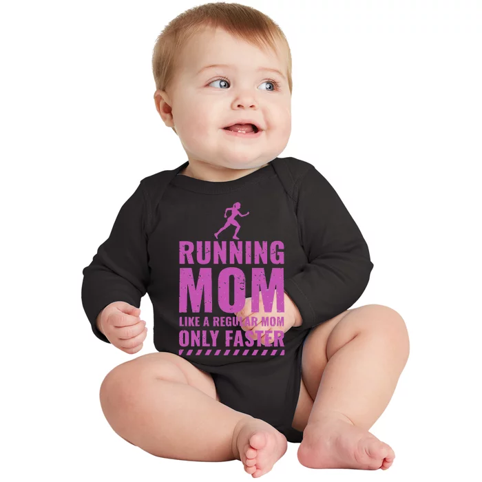 Runner Funny Fitness Running Mom Baby Long Sleeve Bodysuit