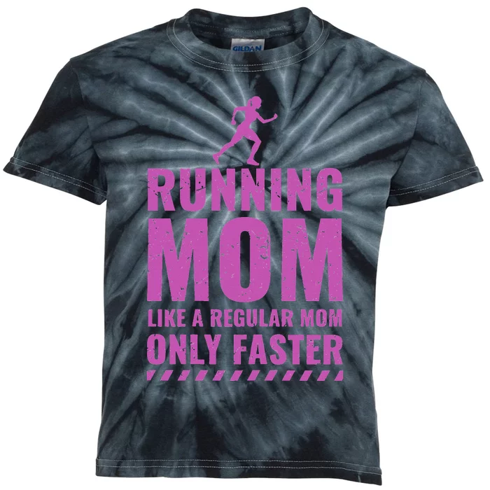 Runner Funny Fitness Running Mom Kids Tie-Dye T-Shirt