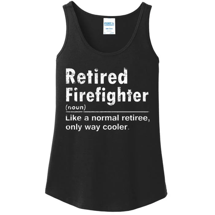 Retired Firefighter Funny Definition Of Retirement Fireman Ladies Essential Tank