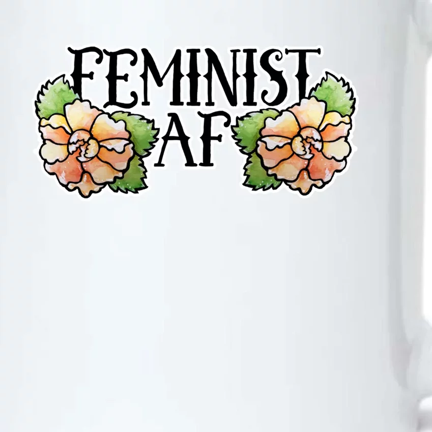 Retro Flower Feminist Af Cool Gift Black Color Changing Mug