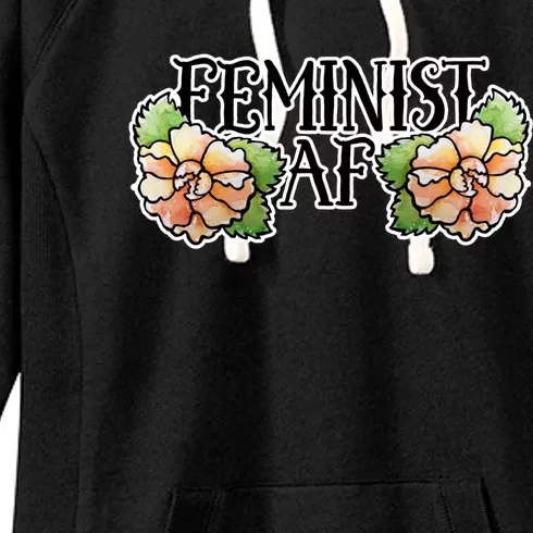 Retro Flower Feminist Af Cool Gift Women's Fleece Hoodie