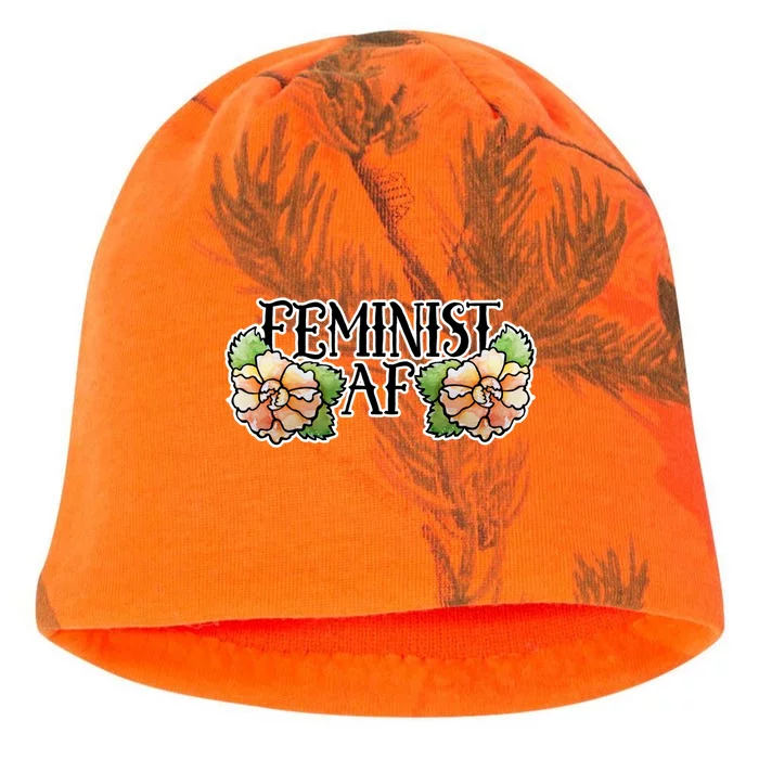 Retro Flower Feminist Af Cool Gift Kati - Camo Knit Beanie