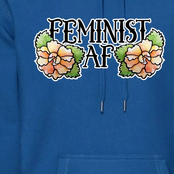 Retro Flower Feminist Af Cool Gift Premium Hoodie