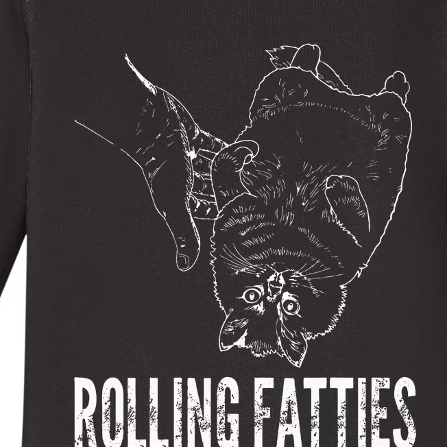 Rollin Fatties Funny Fat Kitty Cat Baby Long Sleeve Bodysuit