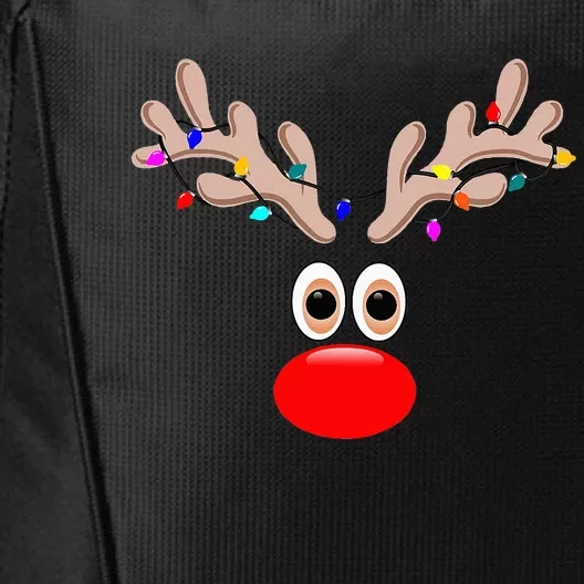 reindeer face for christmas in july reindeer costume City Backpack