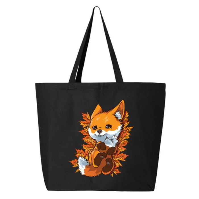 Red Forest Fox Baby Animal Autumn Fall Leaves 25L Jumbo Tote