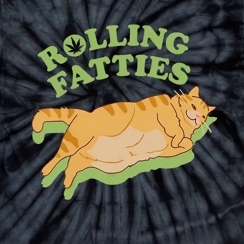 Rolling Fatties Funny Weed Cat Marijuana Tie-Dye T-Shirt