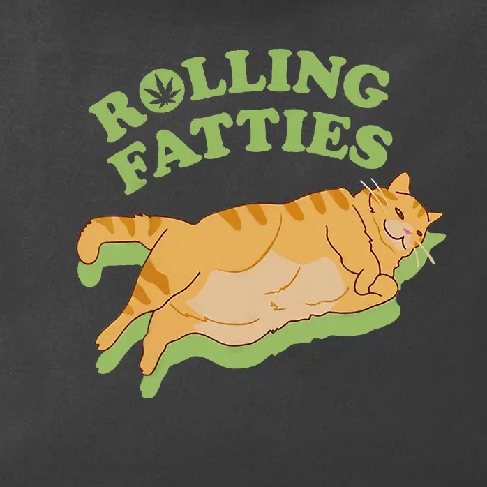 Rolling Fatties Funny Weed Cat Marijuana Zip Tote Bag