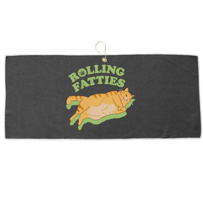 Rolling Fatties Funny Weed Cat Marijuana Large Microfiber Waffle Golf Towel