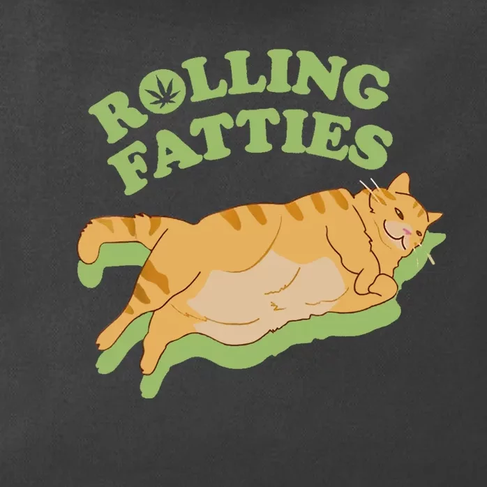 Rolling Fatties Funny Weed Cat Marijuana Zip Tote Bag