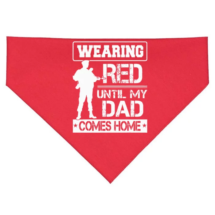 Red Friday For My Dad Military Father Deployed Daddy Gift USA-Made Doggie Bandana