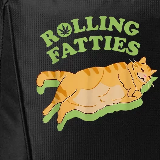 Rolling Fatties Funny Weed Cat Marijuana City Backpack