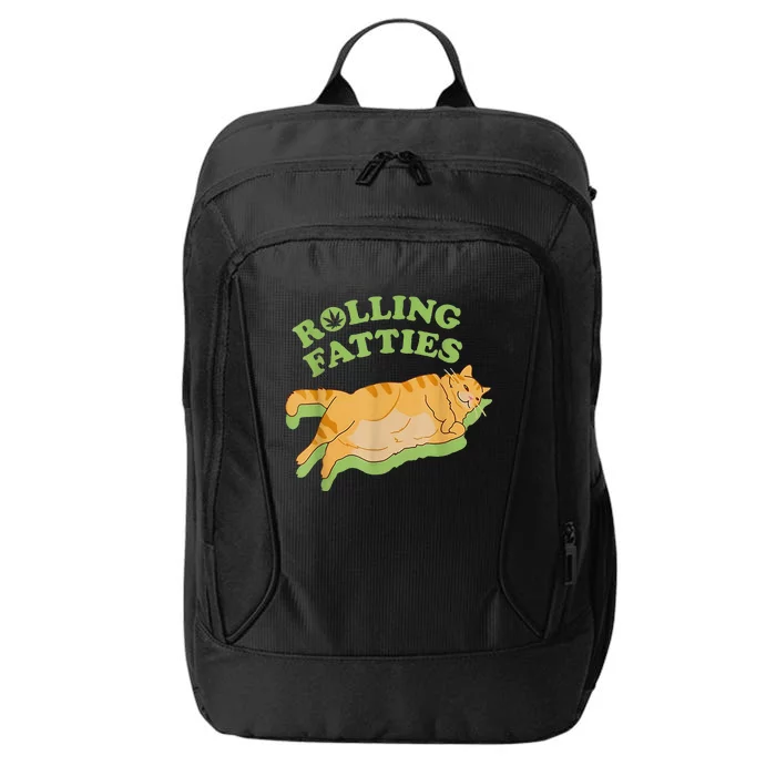 Rolling Fatties Funny Weed Cat Marijuana City Backpack