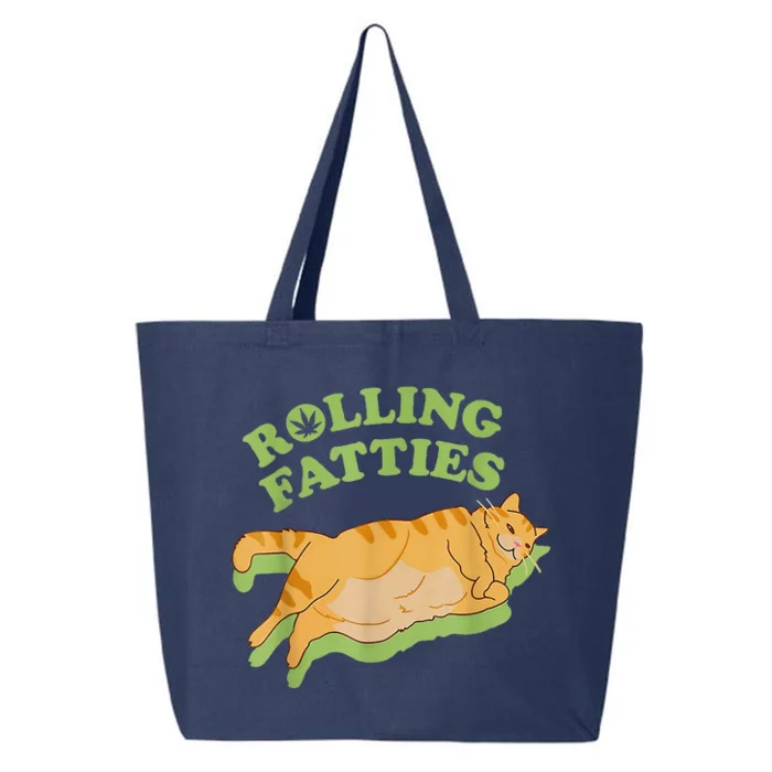 Rolling Fatties Funny Weed Cat Marijuana 25L Jumbo Tote