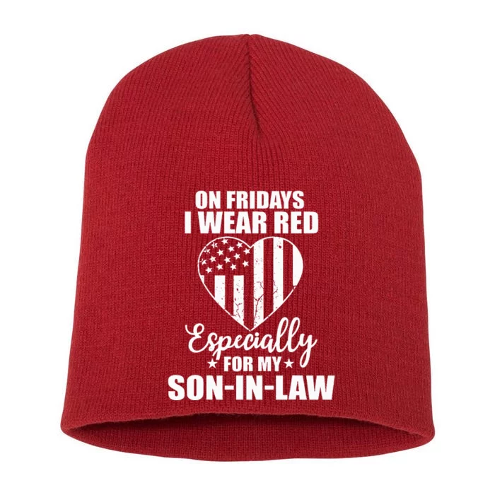 Red Friday For My Son In Law Military Troops Deployed Wear Short Acrylic Beanie