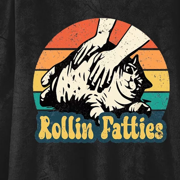 Rollin Fatties Funny Cat Meme Cat Mom Cat Owner Cat Lover Hooded Wearable Blanket