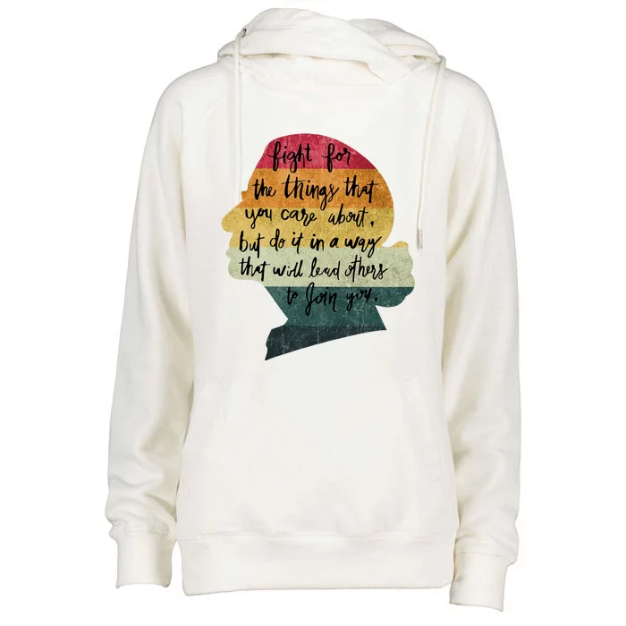 RBG Fight For The Things You Care About Pro Choice Womens Funnel Neck Pullover Hood