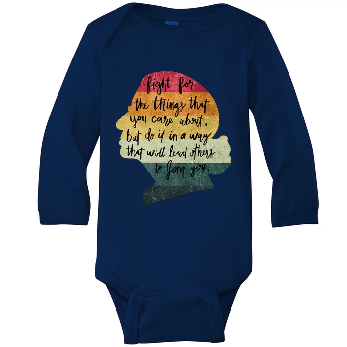 RBG Fight For The Things You Care About Pro Choice Baby Long Sleeve Bodysuit