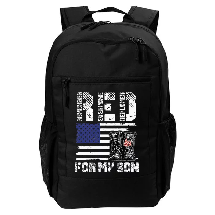 RED Friday For My Son Remember Everyone Deployed Military Daily Commute Backpack