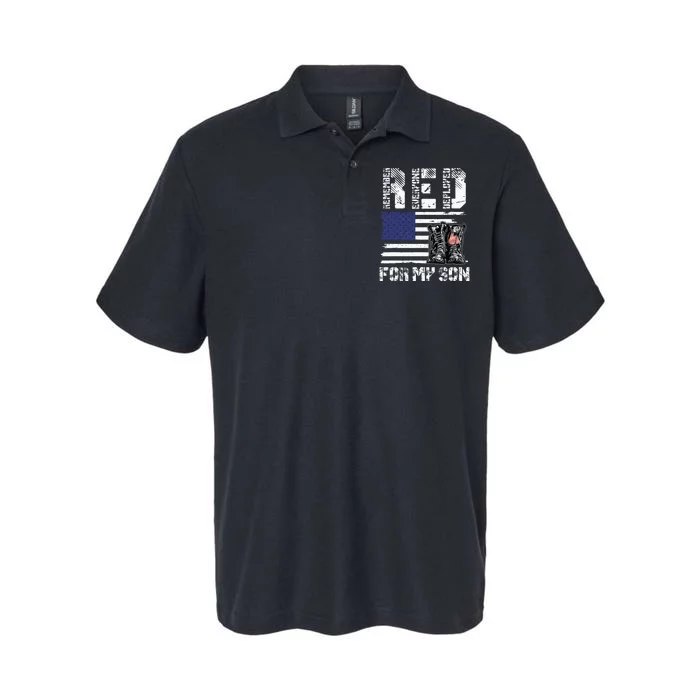 RED Friday For My Son Remember Everyone Deployed Military Softstyle Adult Sport Polo