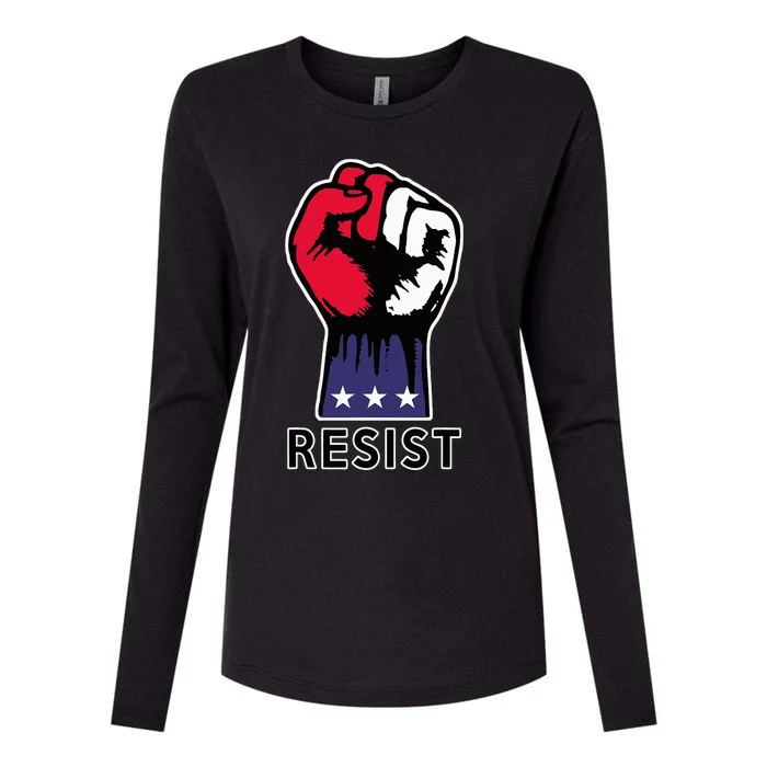 Resistance Fist Fight The Trump Agenda In Usa Womens Cotton Relaxed Long Sleeve T-Shirt