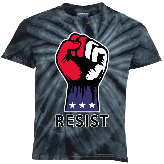 Resistance Fist Fight The Trump Agenda In Usa Kids Tie-Dye T-Shirt