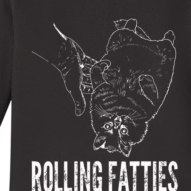 Rollin Fatties Funny Fat Kitty Cat Baby Long Sleeve Bodysuit