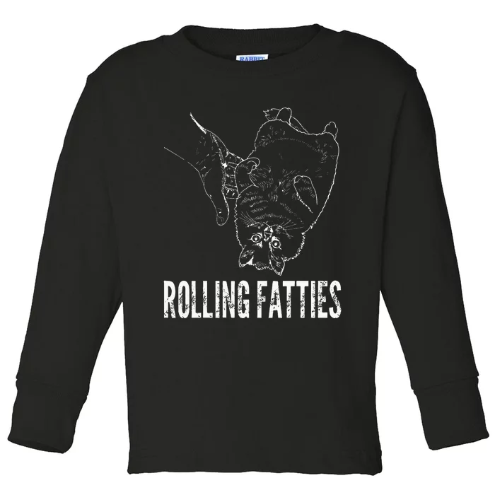 Rollin Fatties Funny Fat Kitty Cat Toddler Long Sleeve Shirt